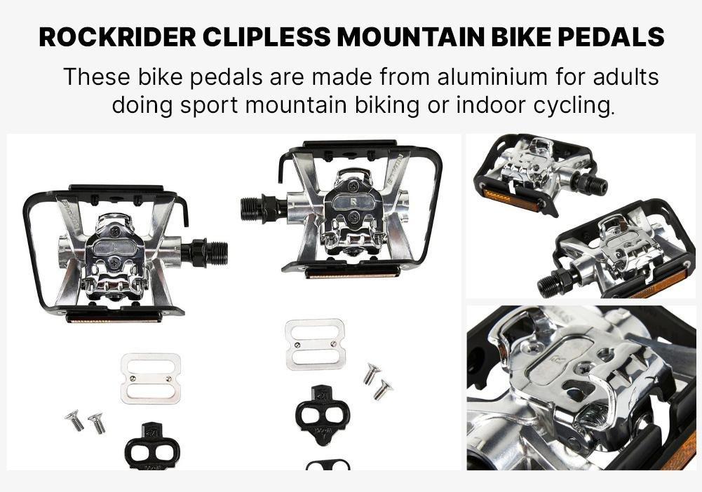 SPD-Compatible Clipless Flat Mountain Bike Pedals, No Color, large image number 13