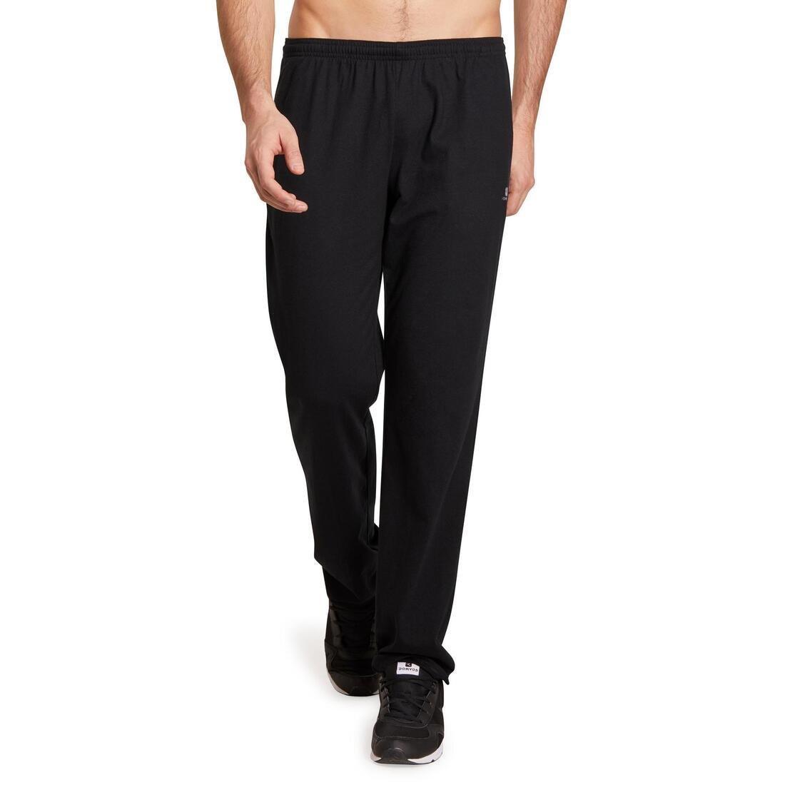 Regular-Fit Jersey Gym & Pilates Bottoms - Black, No Color, large image number 2