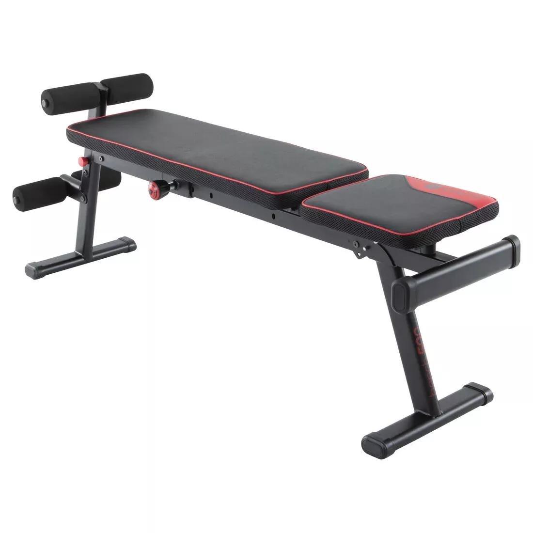 DOMYOS - 500 Fold-Down / Incline Weight Bench, Black