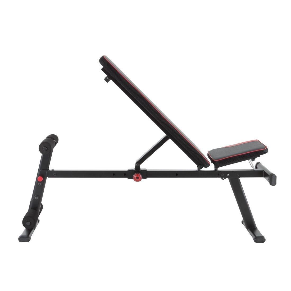 DOMYOS - 500 Fold-Down / Incline Weight Bench, Black