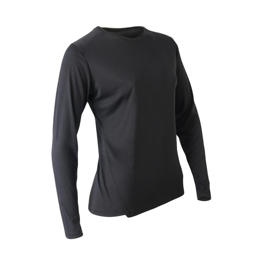 Women Run Sun Protect Long-Sleeved T-Shirt, Black, No Color, medium