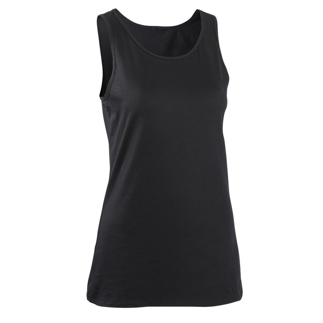 DOMYOS - 100 %CottonFitness Tank Top, Black