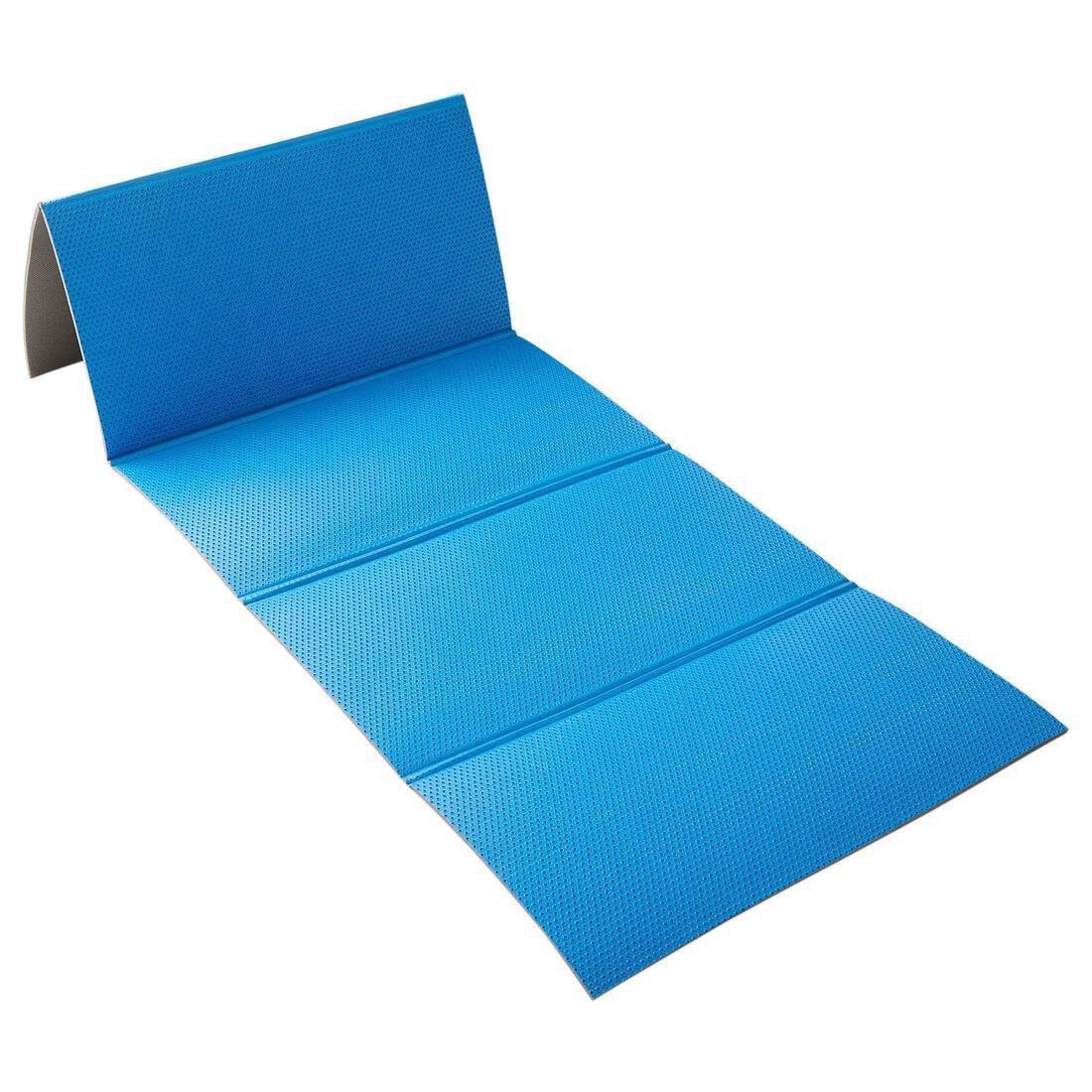 DOMYOS - 160 cm x 60 cm x 7 mm Foldable Pilates Floor Mat - G Mat 520 - Blue, deep cyan