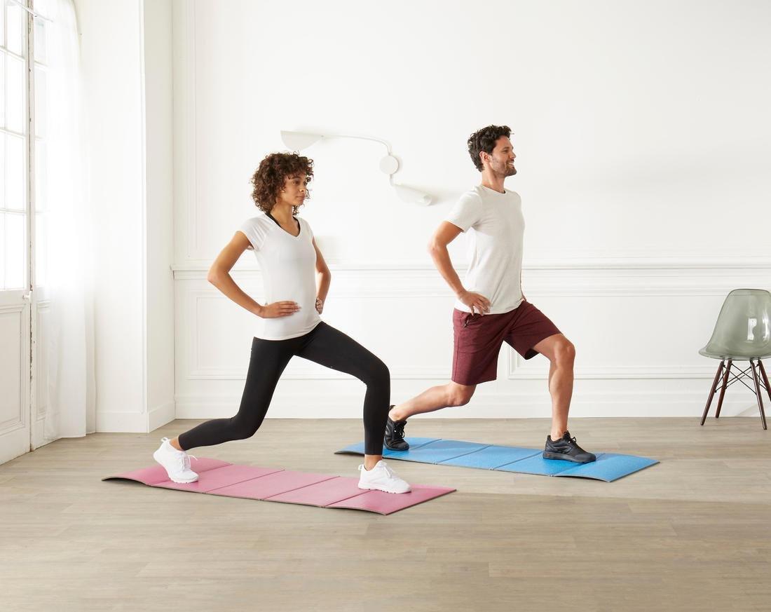 DEEP CYAN 160 cm x 60 cm x 7 mm Foldable Pilates Floor Mat - G Mat 520 - Blue, No Color, large image number 6