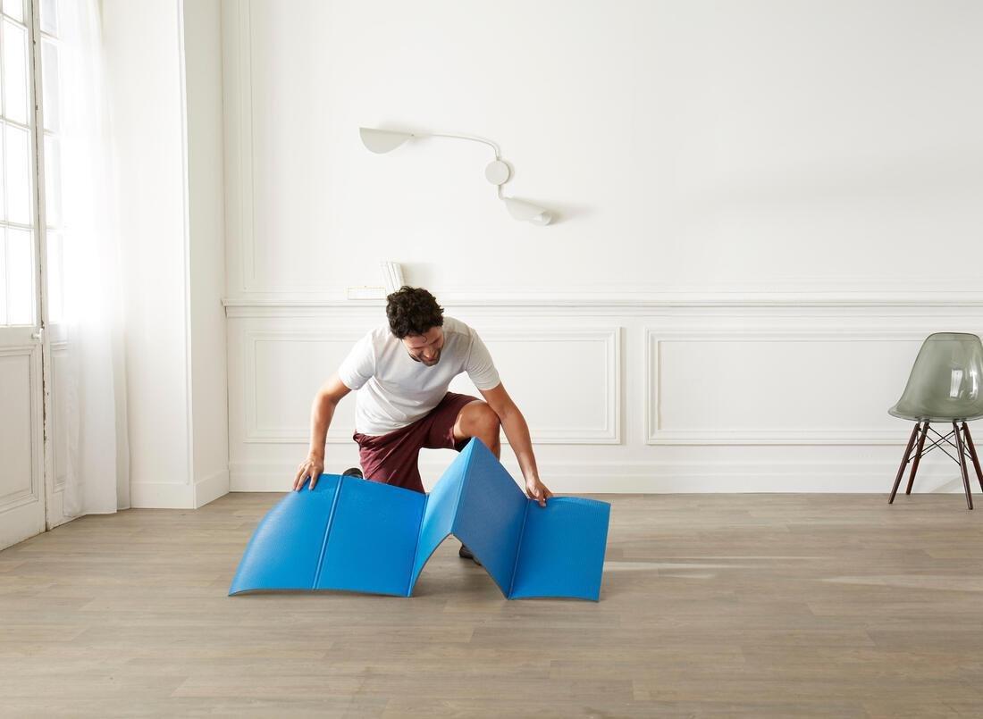 DEEP CYAN 160 cm x 60 cm x 7 mm Foldable Pilates Floor Mat - G Mat 520 - Blue, No Color, large image number 8