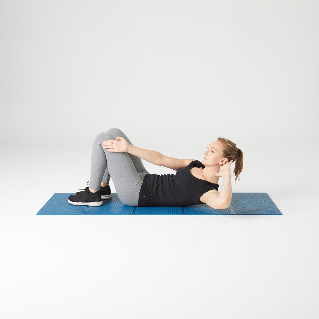 DEEP CYAN 160 cm x 60 cm x 7 mm Foldable Pilates Floor Mat - G Mat 520 - Blue, No Color, large image number 10