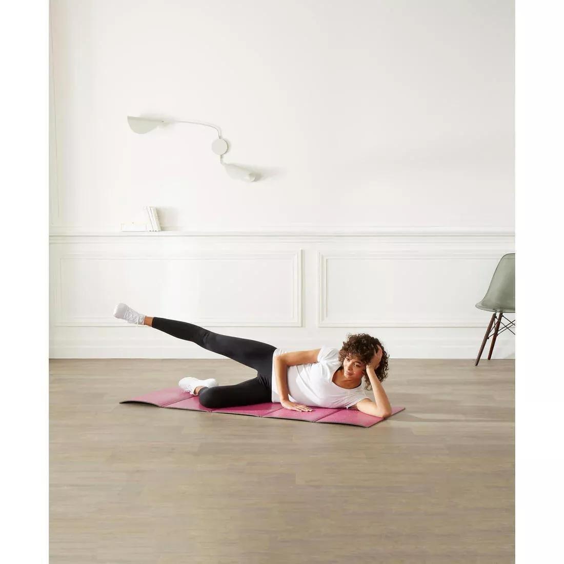 Fitness Folding Floor Mat, Fuchsia, No Color, large image number 4