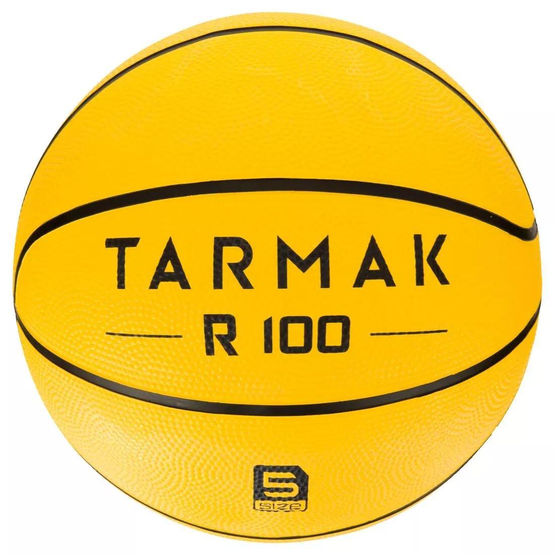 R100 Kids'/Adult Size 5/7 Beginner Basketball - Yellow, No Color, large image number 0