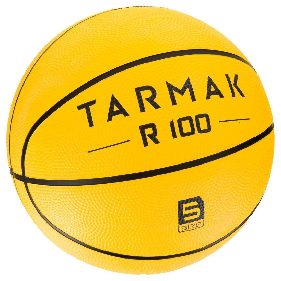 R100 Kids'/Adult Size 5/7 Beginner Basketball - Yellow, No Color, large image number 1