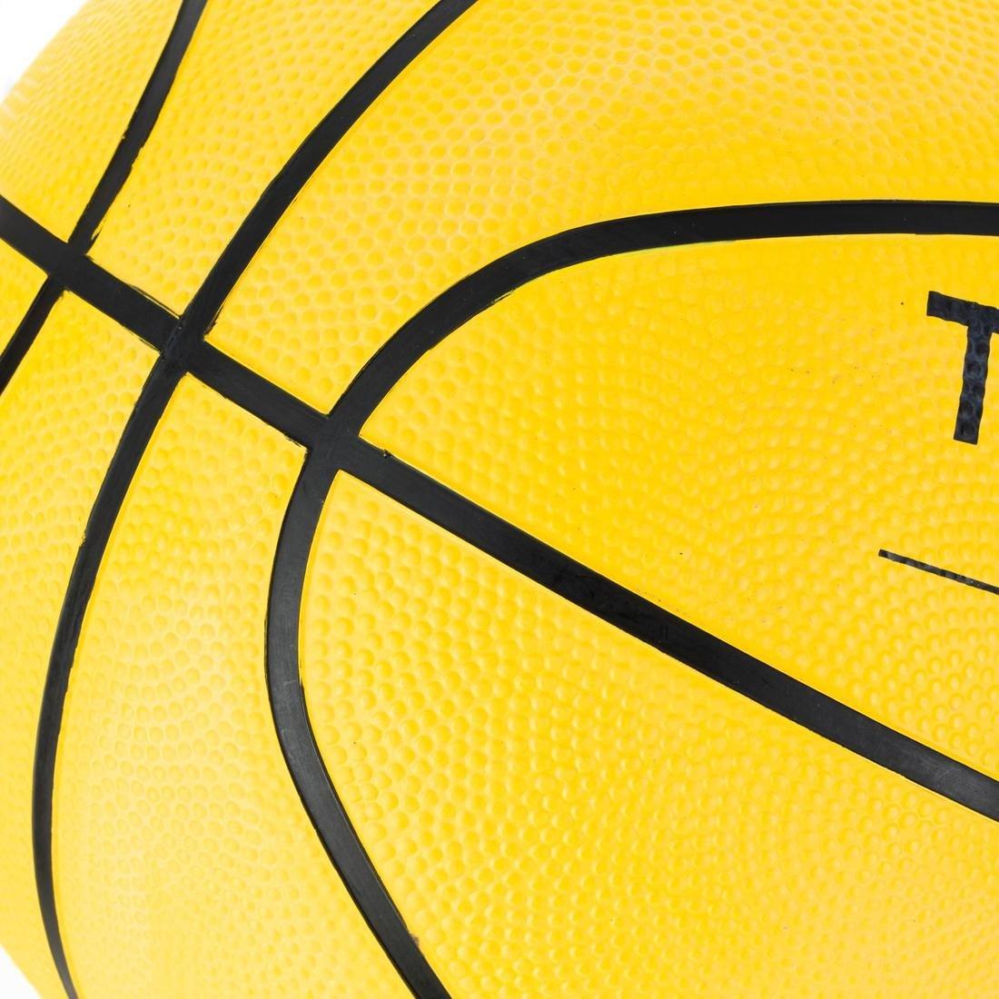 R100 Kids'/Adult Size 5/7 Beginner Basketball - Yellow, No Color, large image number 3