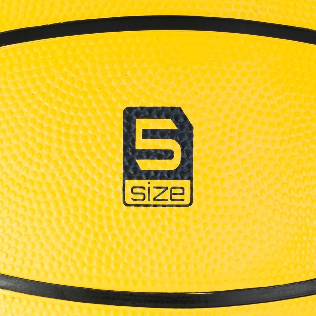 R100 Kids'/Adult Size 5/7 Beginner Basketball - Yellow, No Color, large image number 4