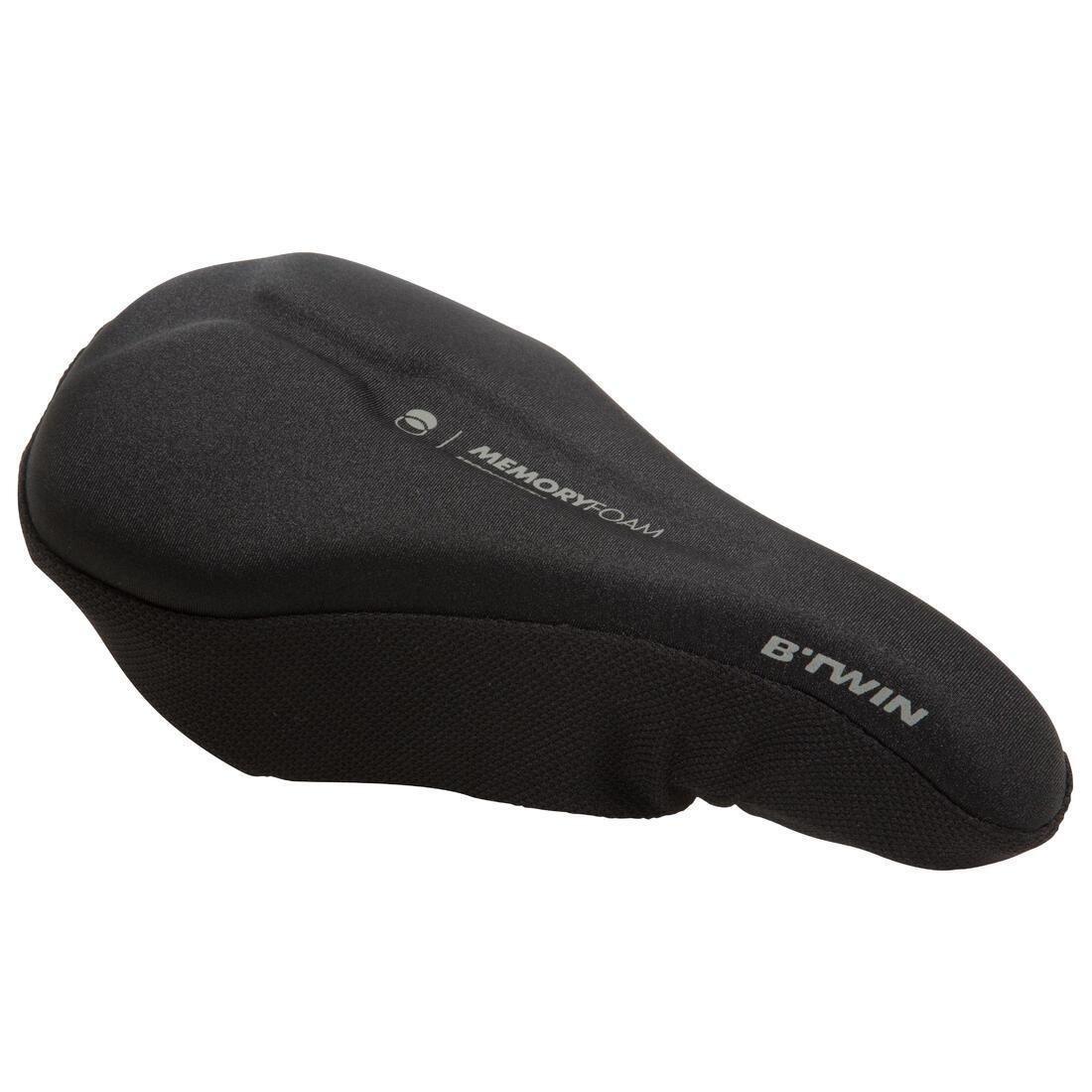 DECATHLON - 500 Memory Foam Saddle Cover, Black