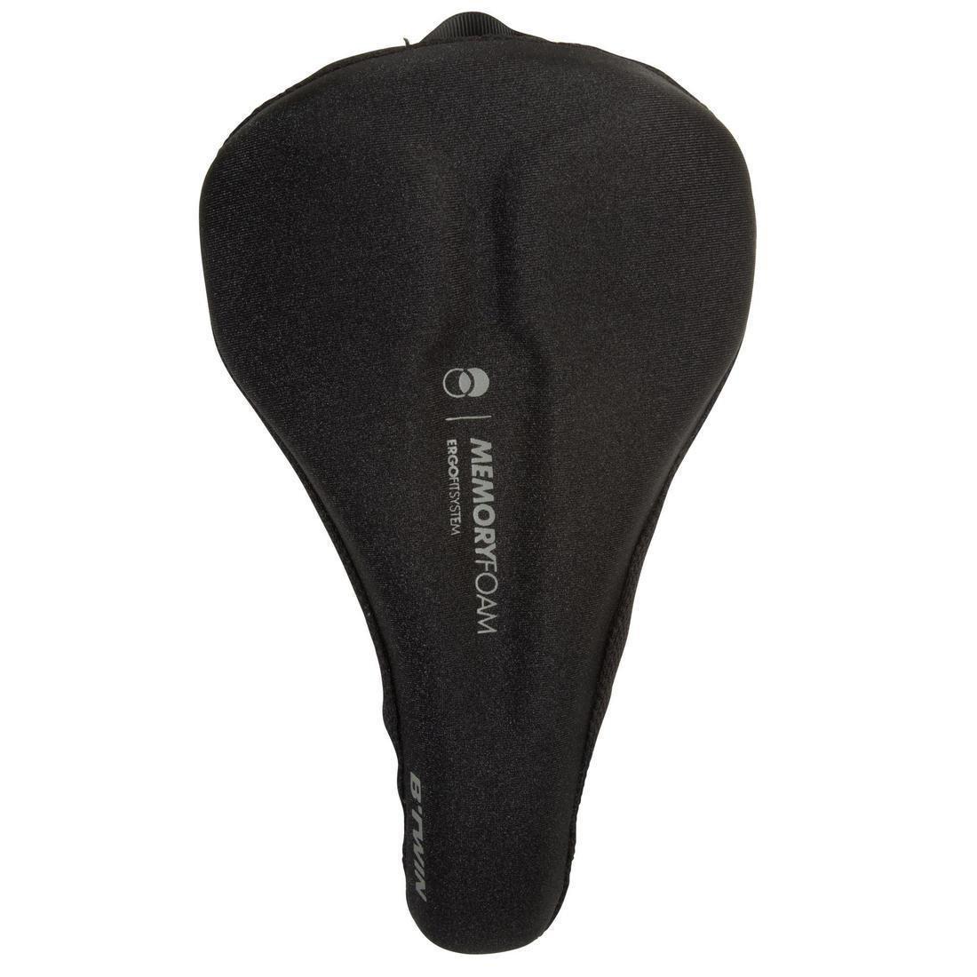 DECATHLON - 500 Memory Foam Saddle Cover, Black