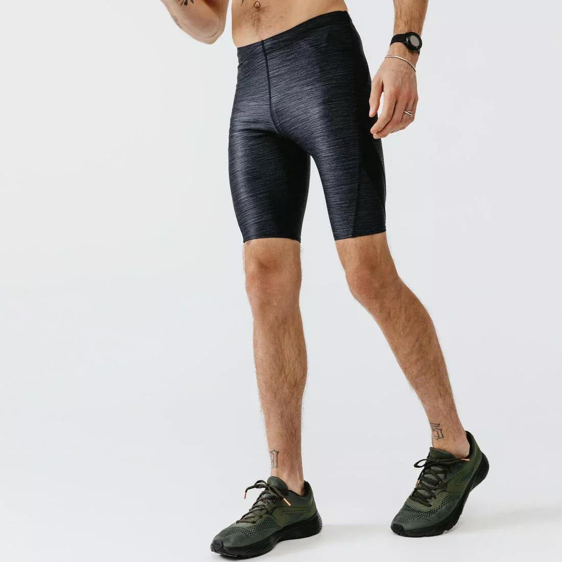 Kalenji Dry andMens BreathableRunning Cropped Trousers, Abyss Grey, , large image number 0