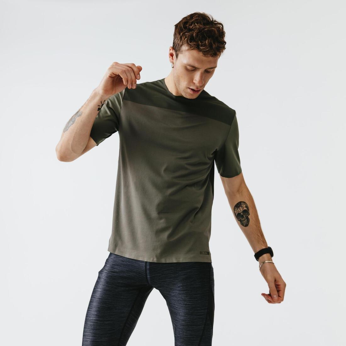 Kalenji Dry andMens BreathableRunning Cropped Trousers, Abyss Grey, , large image number 2