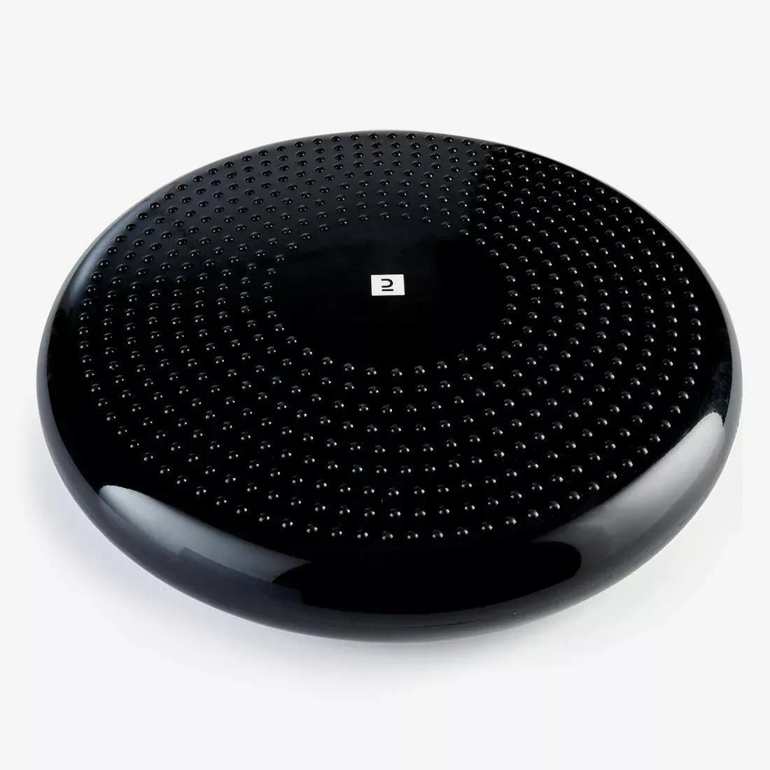 Fitness Reversible and Adjustable Balance Cushion Soft Disc, Black, No Color, large image number 0