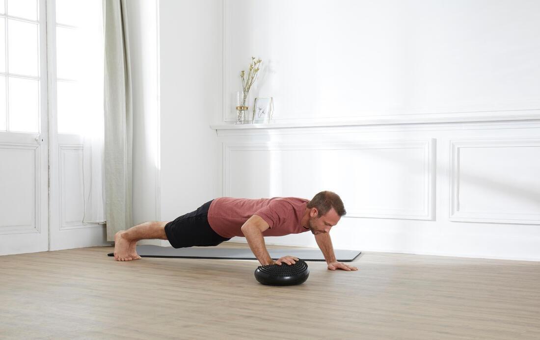 Fitness Reversible and Adjustable Balance Cushion Soft Disc, Black, No Color, large image number 4