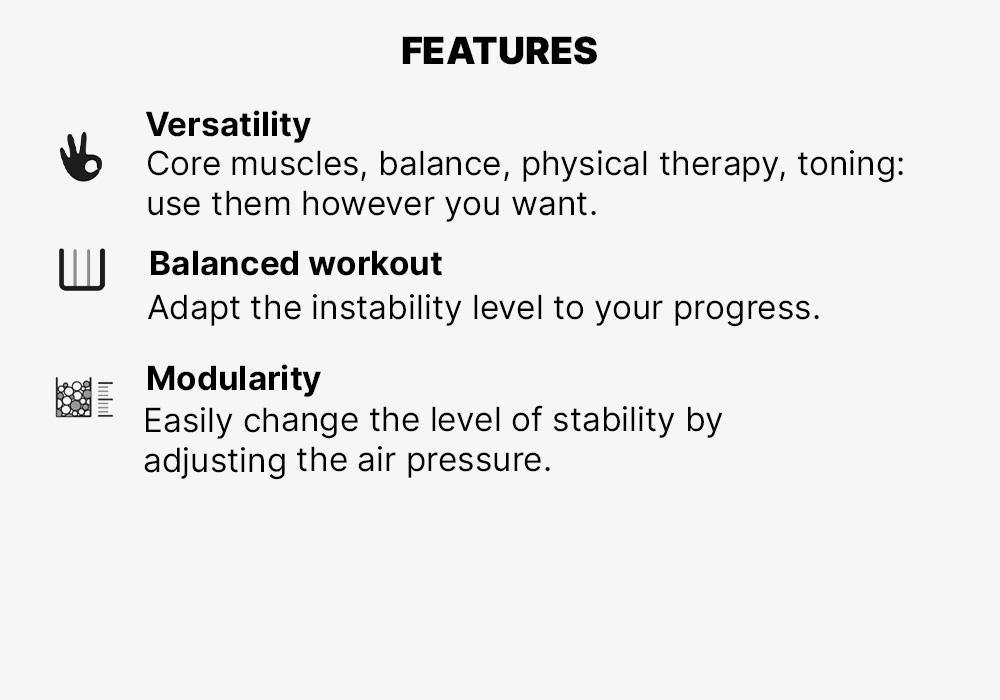 Fitness Reversible and Adjustable Balance Cushion Soft Disc, Black, No Color, large image number 14