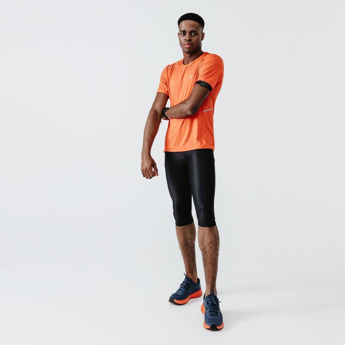 Kalenji Dry Men's Breathable Running Cropped Trousers, Black, , large image number 1