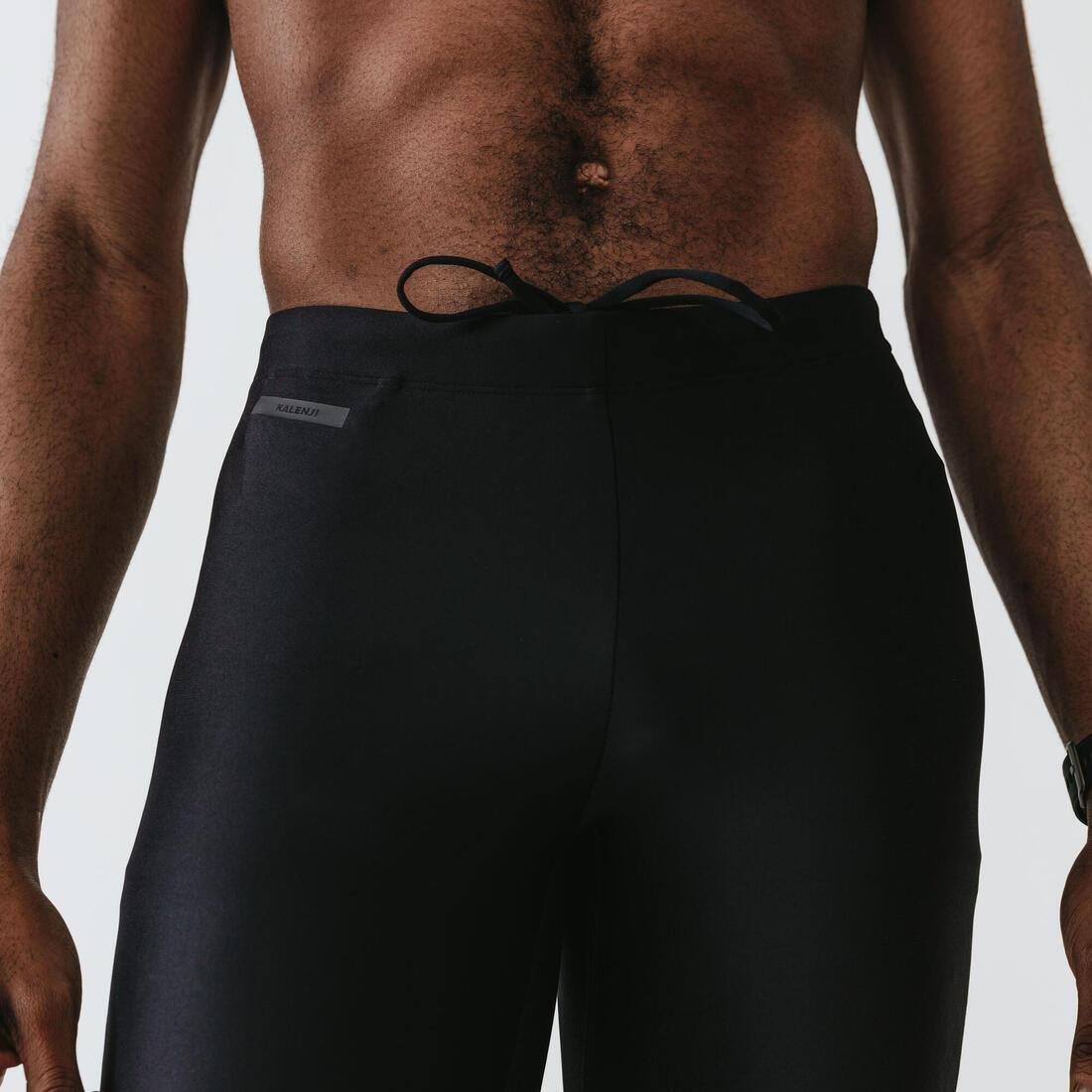 Men Breathable Running Cropped Trousers - Kalenji Dry, Black, No Color, large image number 4