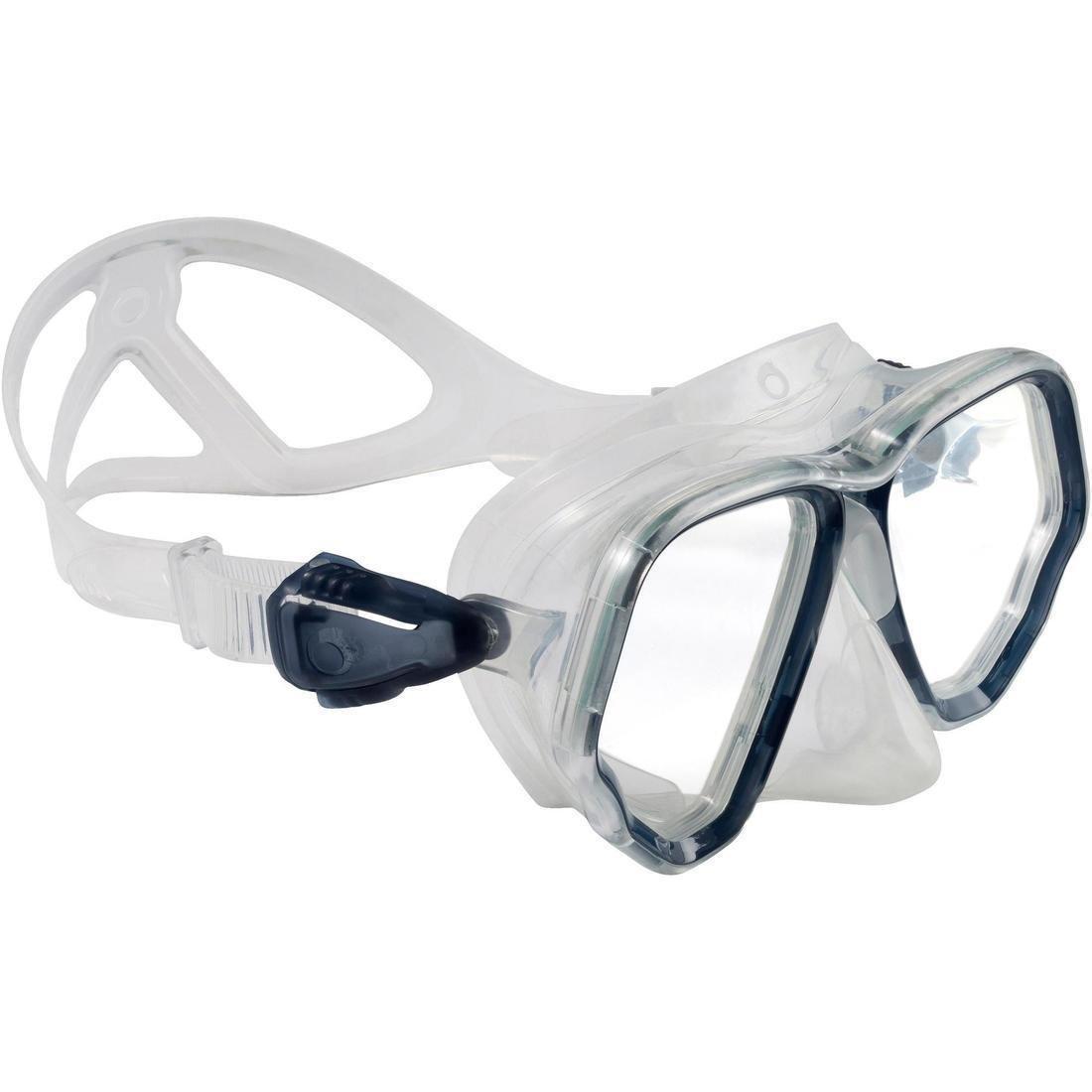 Double-Lens Sea Diving Mask SCD 500, Black Skirt and Blue Frame, , large image number 0