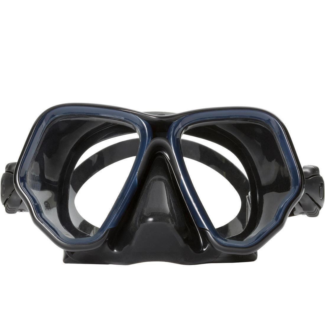 Double-Lens Sea Diving Mask SCD 500, Black Skirt and Blue Frame, , large image number 2