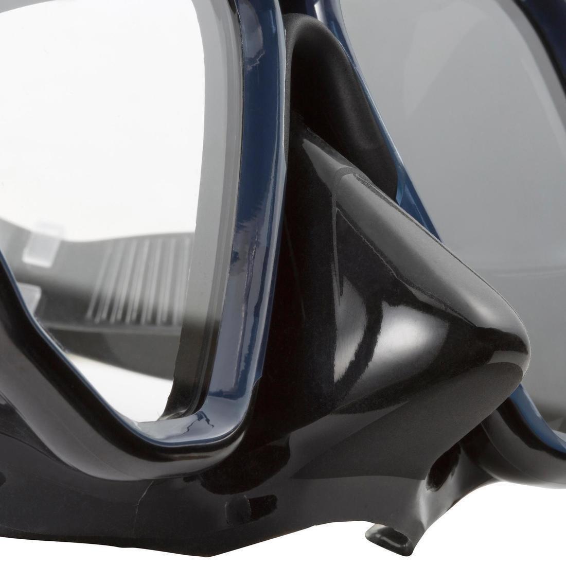 Double-Lens Sea Diving Mask SCD 500, Black Skirt and Blue Frame, , large image number 10