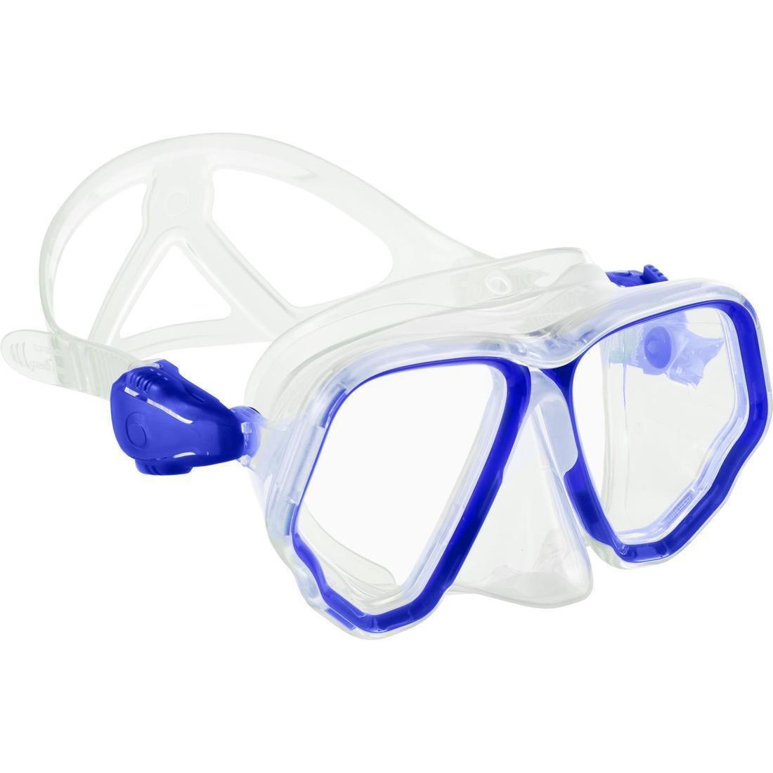 Double-Lens Sea Diving Mask SCD 500, Black Skirt and Blue Frame, , large image number 12