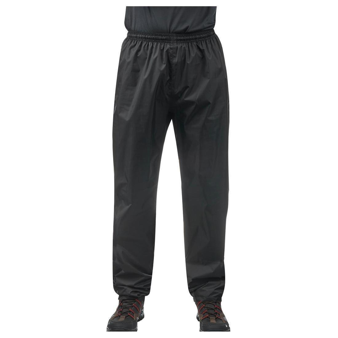 Mens Waterproof Hiking Overtrousers Nh500 Imper, Black, No Color, large image number 1