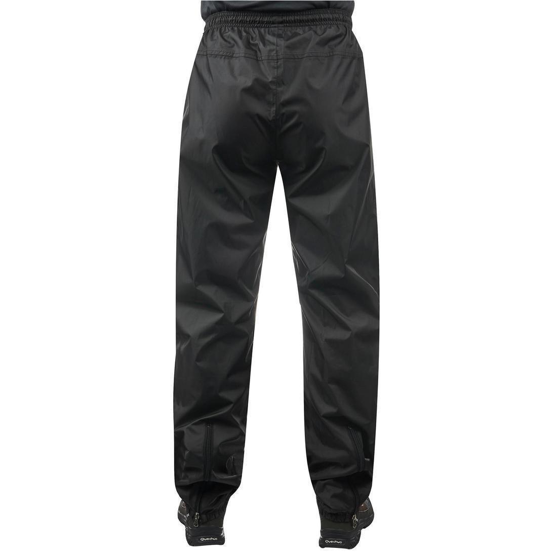 Mens Waterproof Hiking Overtrousers Nh500 Imper, Black, No Color, large image number 2