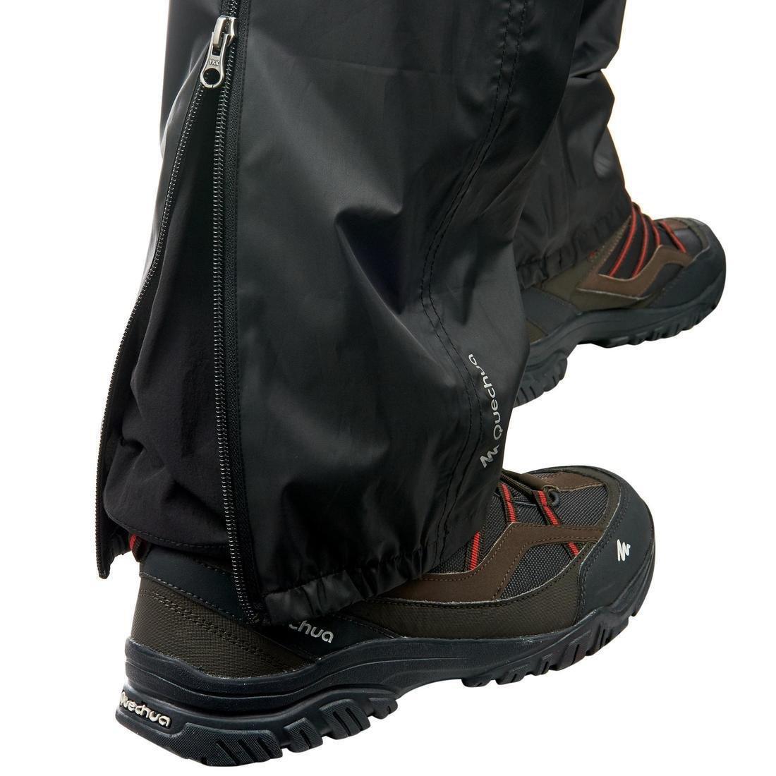 Mens Waterproof Hiking Overtrousers Nh500 Imper, Black, No Color, large image number 6