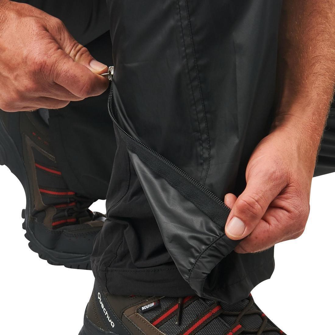 Mens Waterproof Hiking Overtrousers Nh500 Imper, Black, No Color, large image number 7