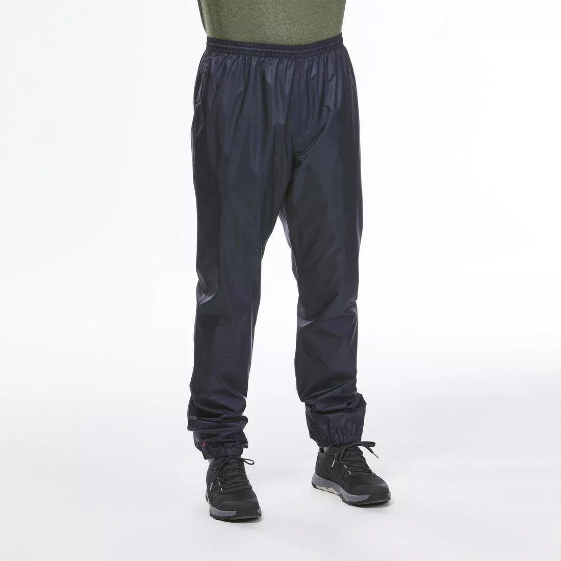 Mens Waterproof Hiking Overtrousers Nh500 Imper, Black, No Color, large image number 10