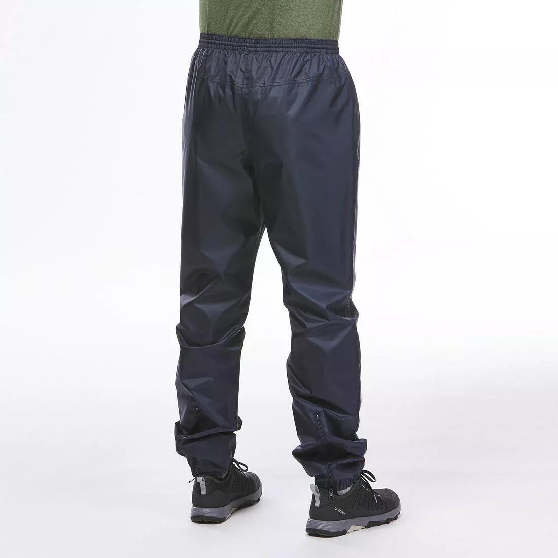 Mens Waterproof Hiking Overtrousers Nh500 Imper, Black, No Color, large image number 11
