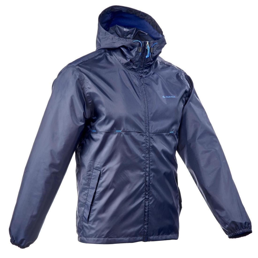 QUECHUA - Men's Country Walking rain Jacket, NH100 Raincut Full Zip, Navy