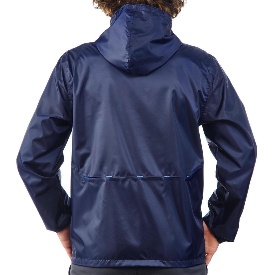 QUECHUA - Men's Country Walking rain Jacket, NH100 Raincut Full Zip, Navy