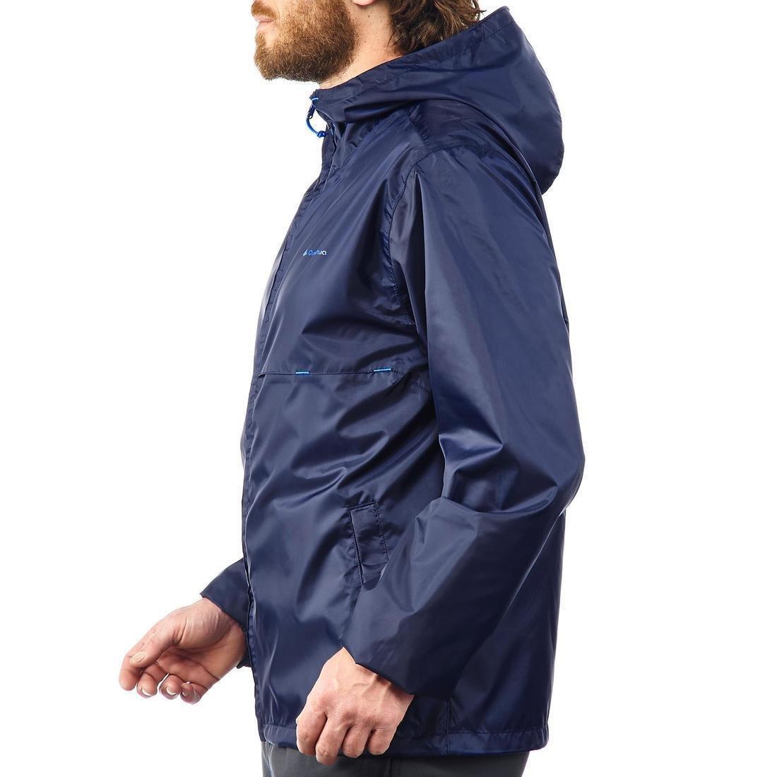 Men's Country Walking rain Jacket, NH100 Raincut Full Zip, Navy, , large image number 5