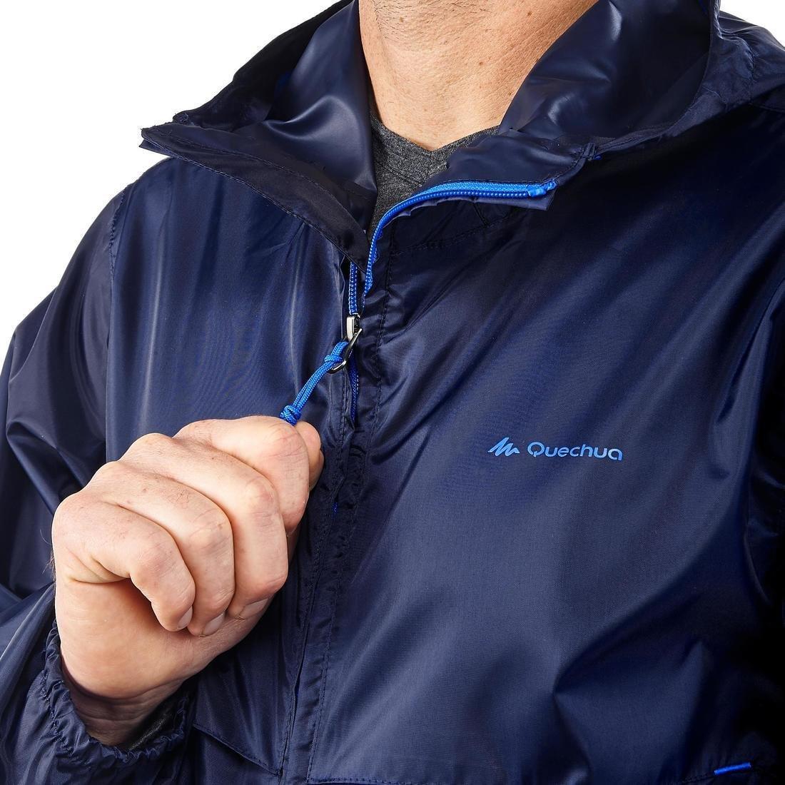 Men's Country Walking rain Jacket, NH100 Raincut Full Zip, Navy, , large image number 6