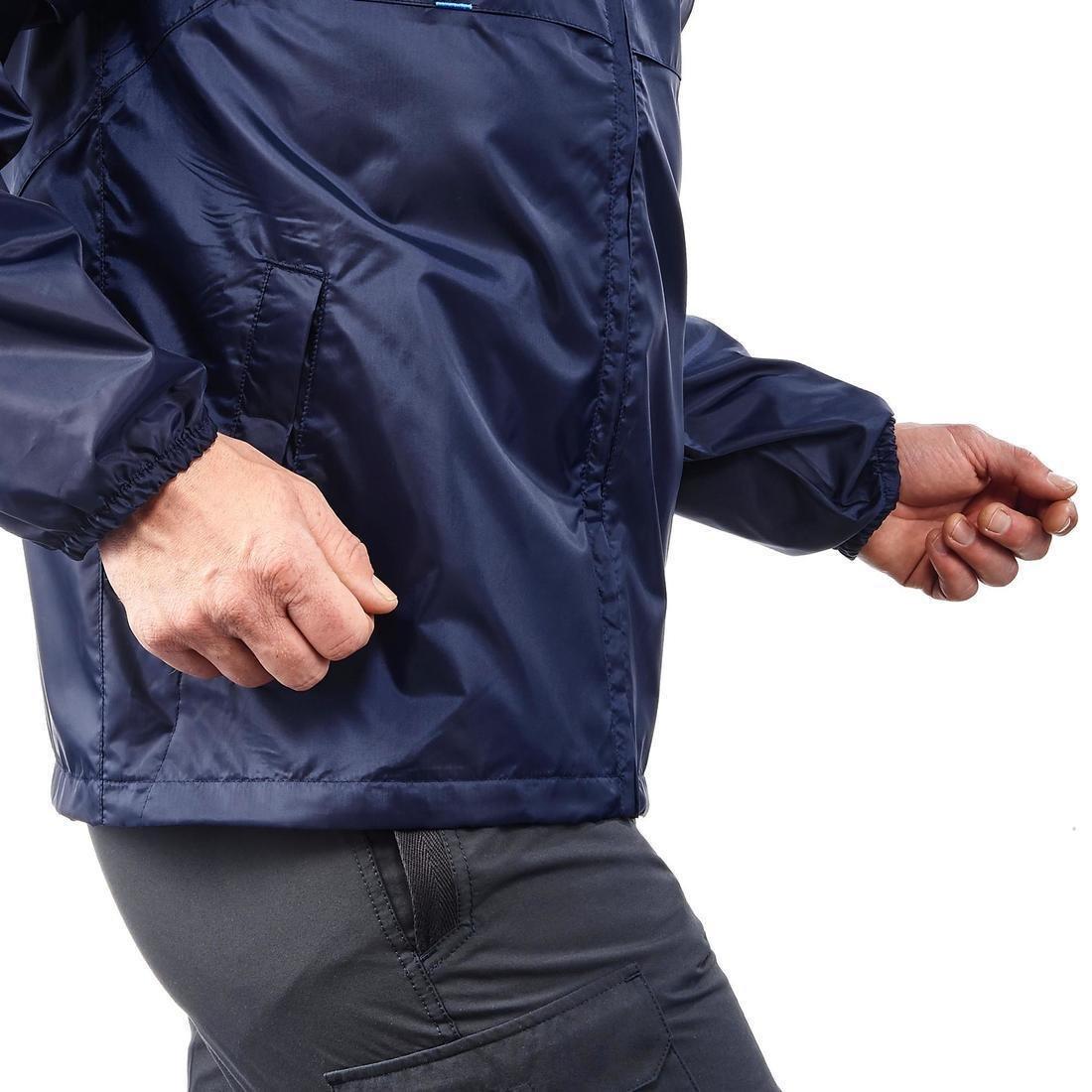 Men's Country Walking rain Jacket, NH100 Raincut Full Zip, Navy, , large image number 7