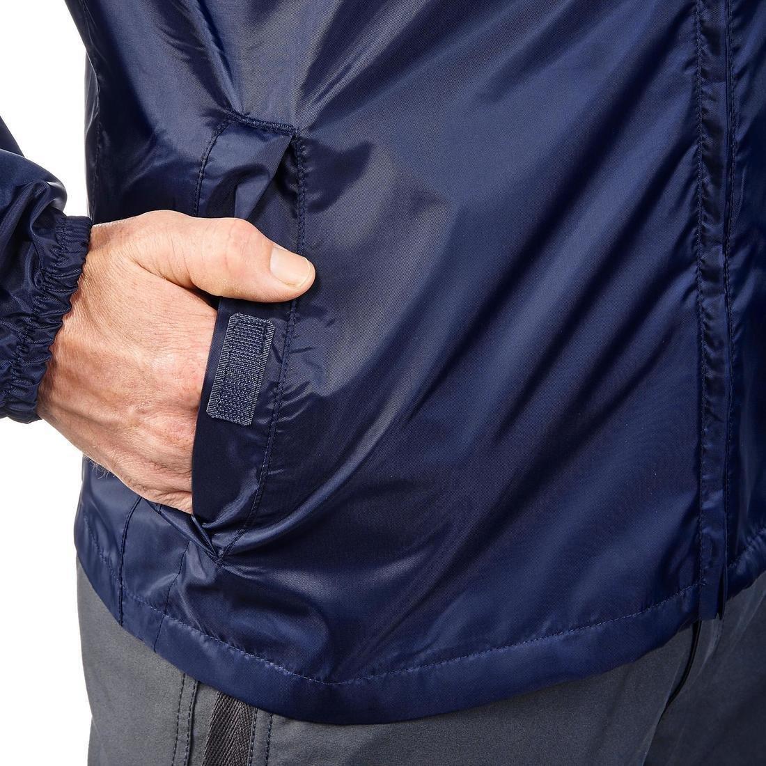 Men's Country Walking rain Jacket, NH100 Raincut Full Zip, Navy, No Color, large image number 8