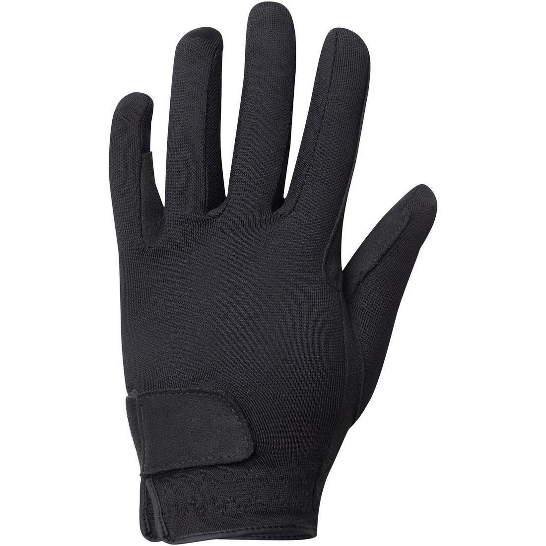 Basic Children's Horse Riding Gloves, Black, , large image number 0