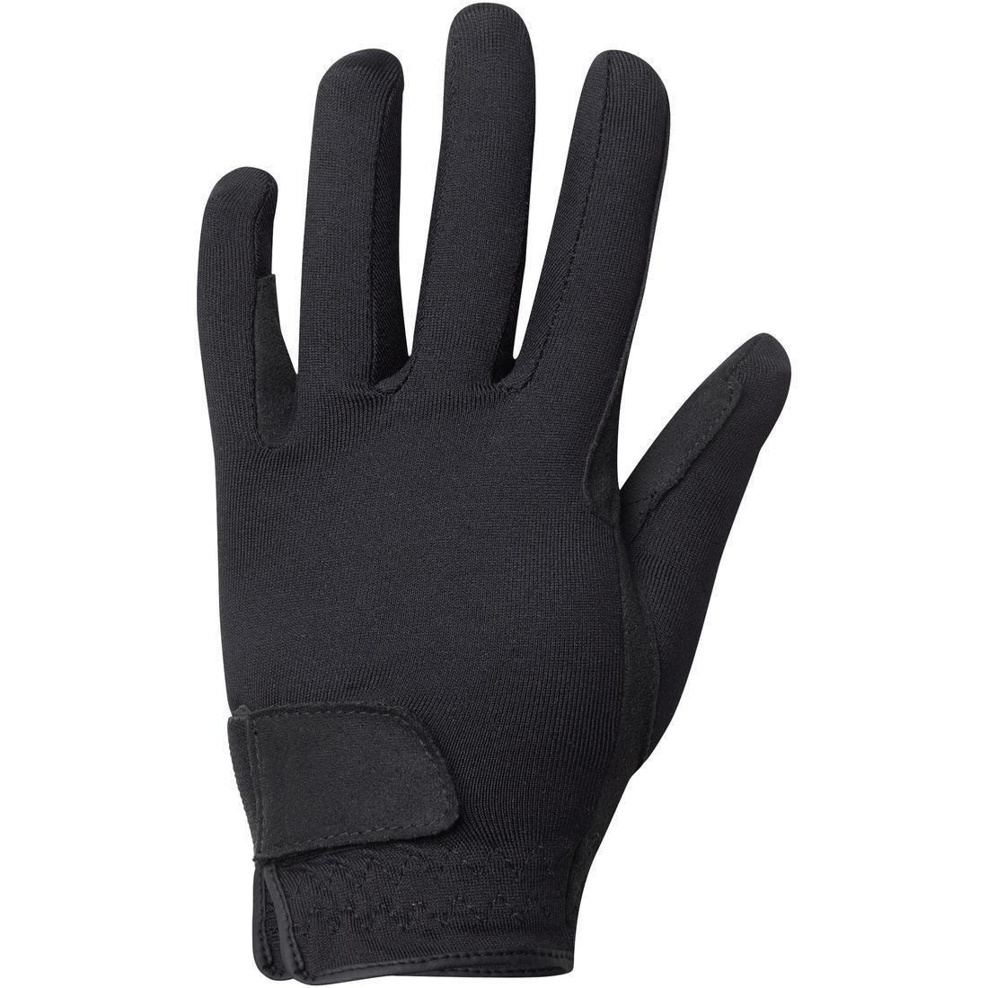 Basic Children's Horse Riding Gloves, Black, , large image number 1