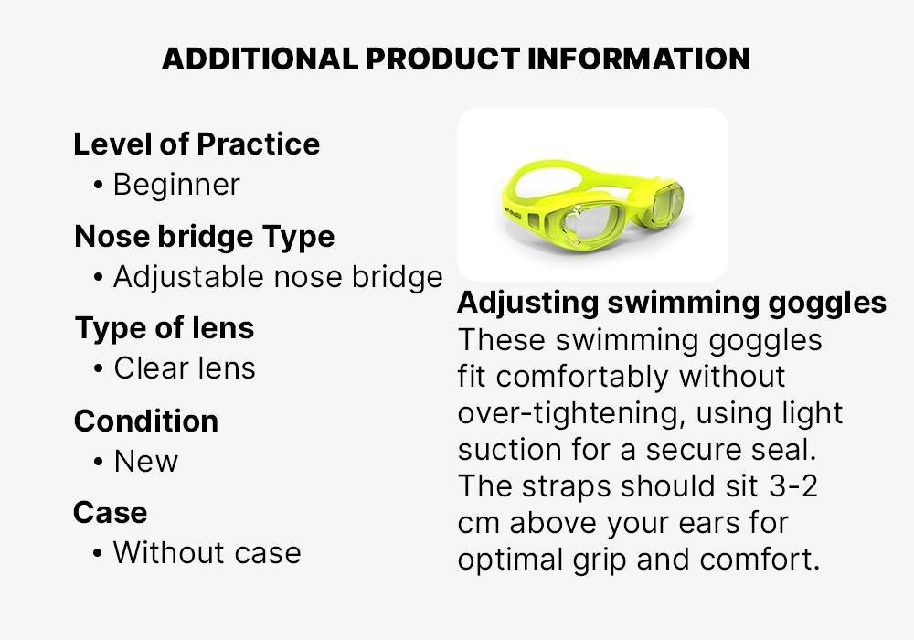 Swimming Goggles Xbase Easy Translucent Lenses, Yellow, No Color, large image number 2