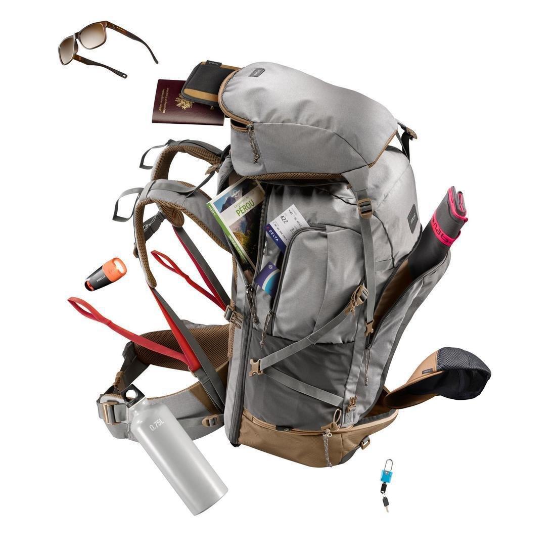 Women Travel Backpack Travel 500, Grey, No Color, large image number 1