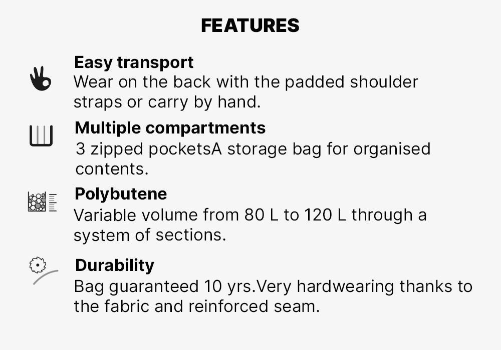 Trekking Transport Bag Extend, Khaki Grey, No Color, large image number 15
