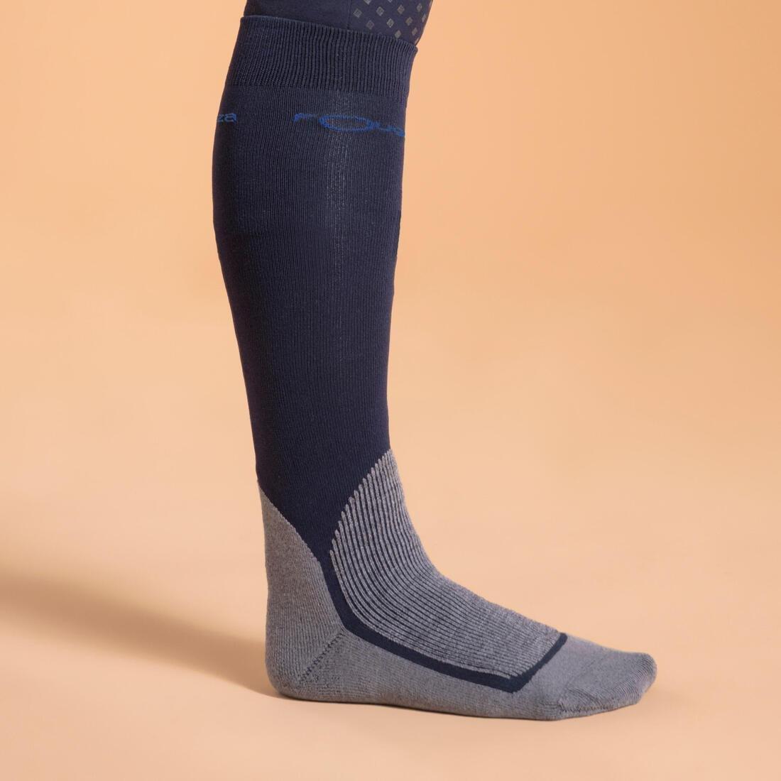 700Adult Horse Riding Socks, Blue, , large image number 0