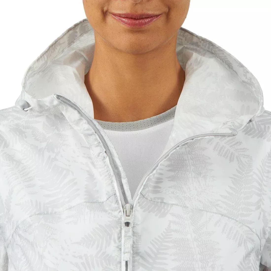 Women's Country Walking Waterproof Jacket Raincut Zip, White, , large image number 1