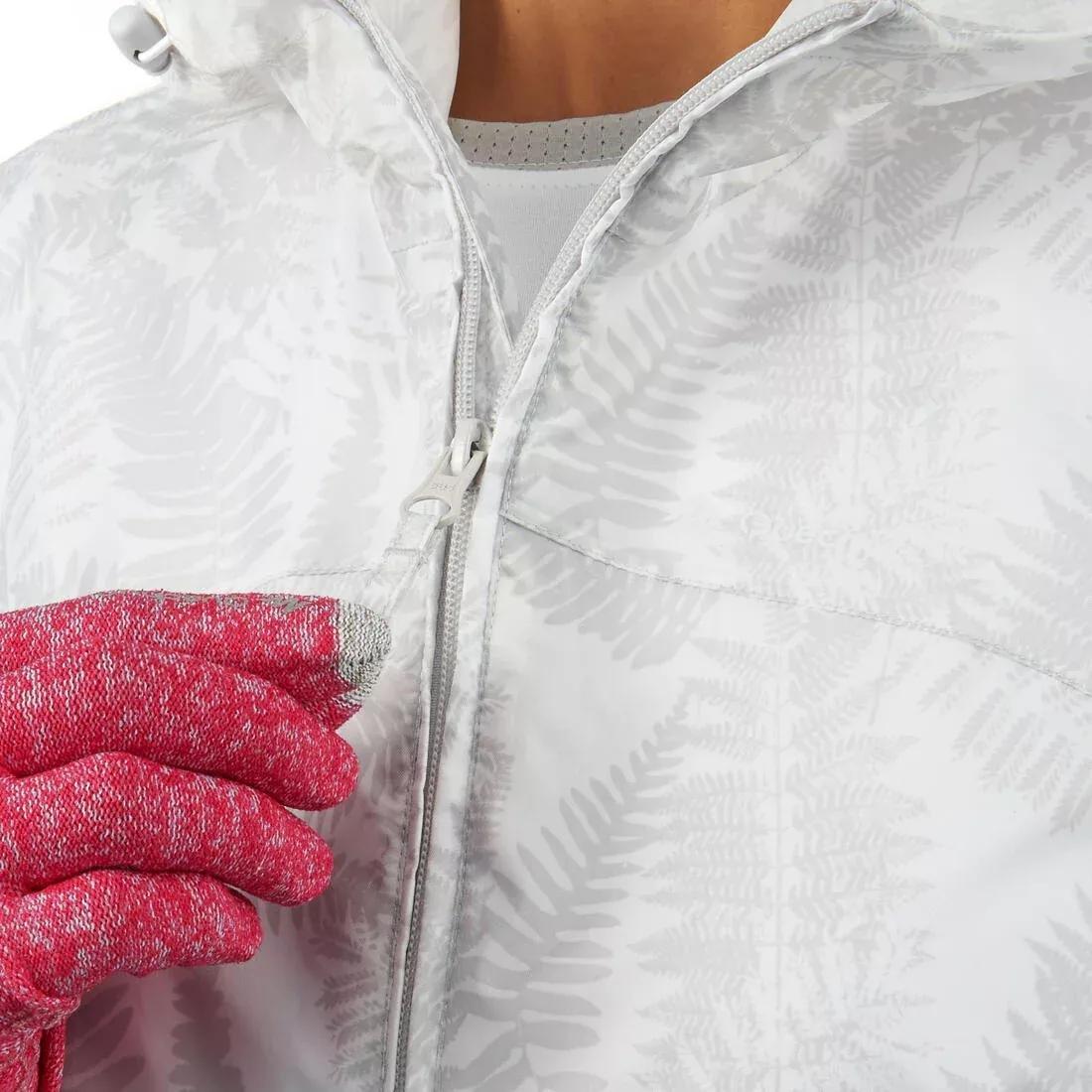 Women's Country Walking Waterproof Jacket Raincut Zip, White, , large image number 2