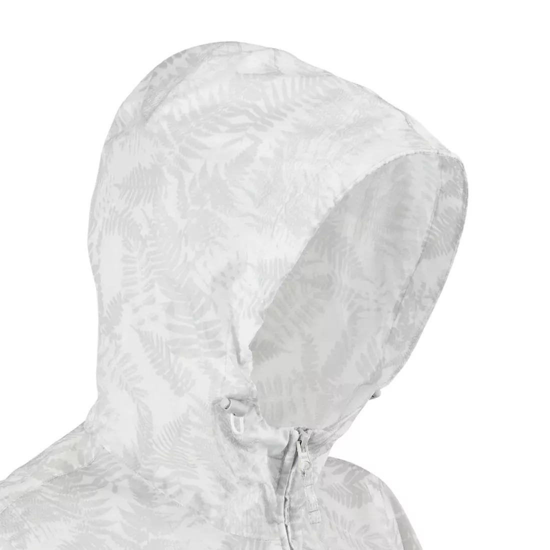Women's Country Walking Waterproof Jacket Raincut Zip, White, , large image number 3