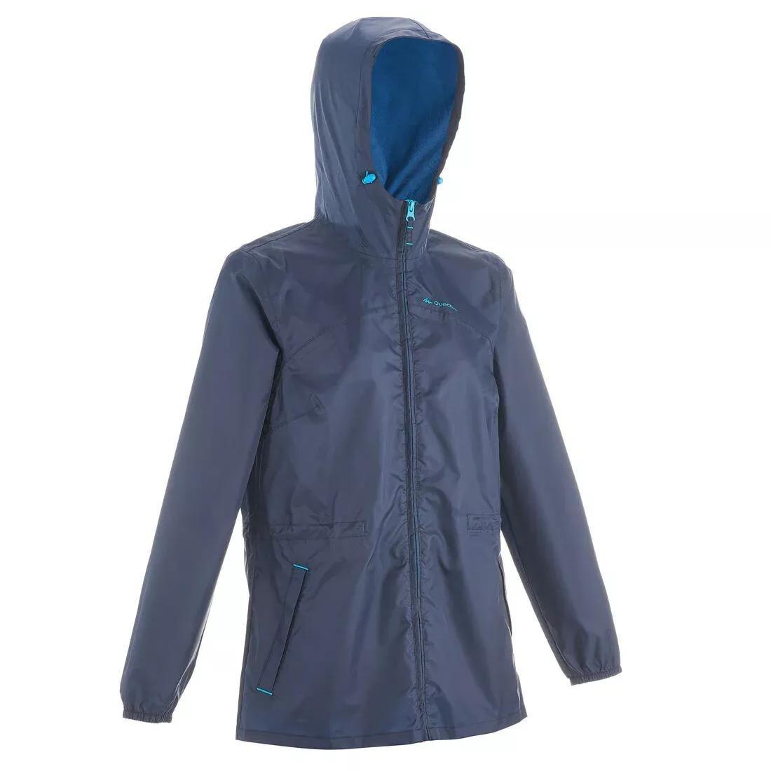 Women's Country Walking Waterproof Jacket Raincut Zip, White, , large image number 4